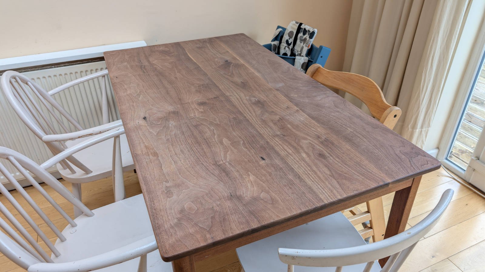 Handmade walnut dining table by Szimpel Woodwork, Edinburgh